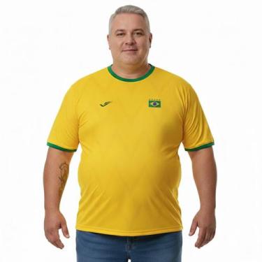 Imagem de Camisa Masculina Brasil Elite Amarela Plus Size 135558, EG2