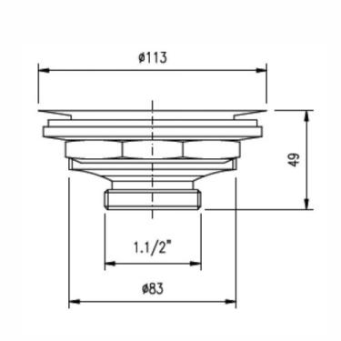 Imagem de Válvula de Escoamento para Cozinha 4.1/2" X 1.1/2" com Cesta de Metal 