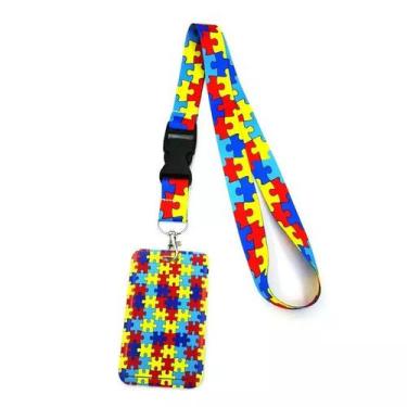 Imagem de Crachá Autismo, TDAH, Autista, SUS + Cordão Personalizado - RF7 Store 