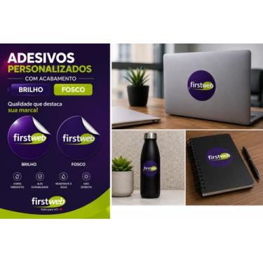 Imagem de Adesivo vinil promocional - 500 unidades - 5x5cm - arte personalizada 