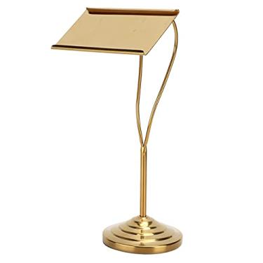 Imagem de Suporte de número de mesa, suporte de cartão de lugar dourado Suporte de cartão de presente Suporte de aço inoxidável para exibição de cartões de receita para anotações para etiquetas para