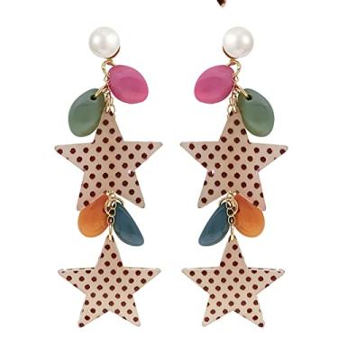 Imagem de Brincos de acrílico para mulheres meninas brincos de gota e pingente moda moderna brincos, Zinco