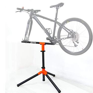 Imagem de Yajun Suporte de reparo de bicicleta dobrável ferramenta de manutenção de bicicleta braçadeira giratória de 360° suporte telescópico ajustável carga de 60kg