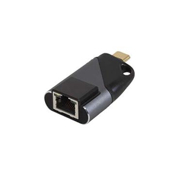 Imagem de Realm Adaptador de viagem USB-C para Ethernet, adaptador RJ45 para USB C, preto (RLMH13BK)