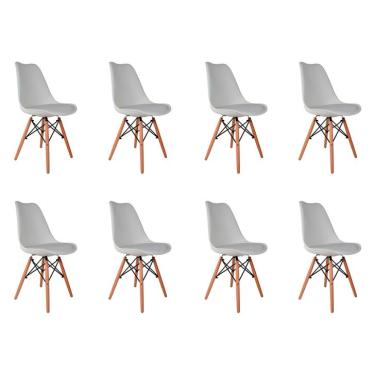 Imagem de Conjunto com 8 Cadeiras Eames Calafate Branco