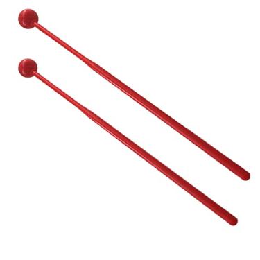 Imagem de Colaxi 2 peças de baquetas de xilofone vibrafone glockenspiel baquetas de percussão de madeira de bordo, Vermelho