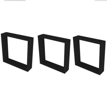 Imagem de Conjunto com 3 Nichos Quadrados KitCubos Preto
