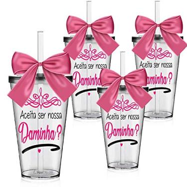 Imagem de 4 Copos Convite Personalizados para Daminha