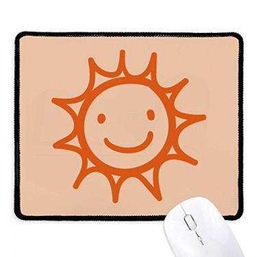 Imagem de Mousepad pintado à mão Orange Sun Smile Tapete de borracha para jogos