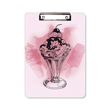 Imagem de Cherry Chocolate sorvete picolés pasta prancheta placa de apoio A4