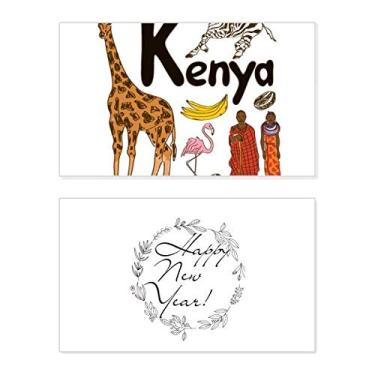 Imagem de Kenya National Symbol Landmark Pattern New Year Festival Greeting Card Bless Message Gift