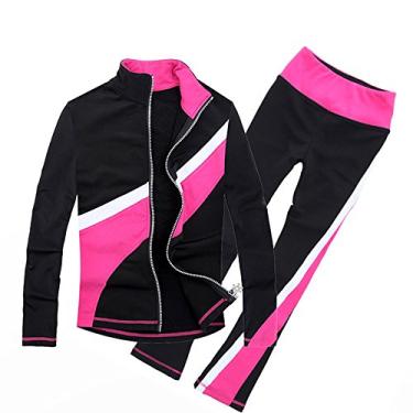 Imagem de Calça de patinação em espiral, calça de lã para meninas, calça preta para mulheres, Preto, 15