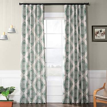 Imagem de HPD Half Price Drapes Cortinas de escurecimento de ambiente impressas para quarto, sala de estar 127 x 244, BOCH-KC27D-96 (1 painel) trevo de henna