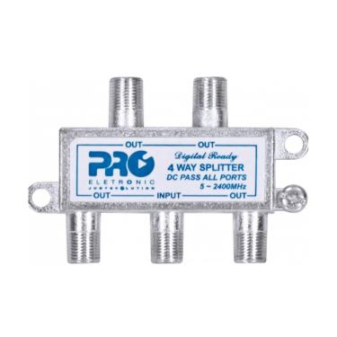 Imagem de Divisor Satelite 1 Entrada e 4 Saidas - 5~2400 MHZ (VHF / UHV/SATELITE) com Passagem DC PQDV-2024B