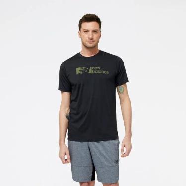 Imagem de Camiseta New Balance Tenacity Graphic - Masculino - Preto+Verde