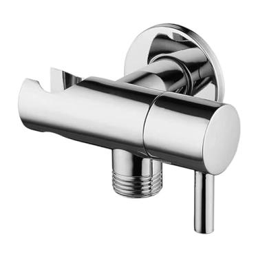 Imagem de Torneiras de banheira torneira de cozinha válvula angular com suporte interruptor de válvula de parada de água para chuveiro controle de água acessórios de banheiro cromado ShaoSu