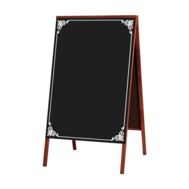 Imagem de Cavalete de Calçada Negro Decorado 2, 70cm X 50cm, Mad. Pinus Mogno - Souza & Cia (Ref: 2123)