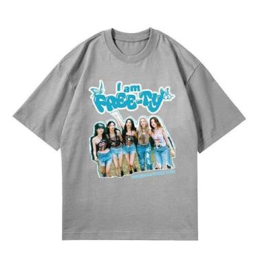 Imagem de (G) Camiseta I-DLE I Am Free Ty Merchandise K-pop algodão gola redonda manga curta, Cinza A, GG