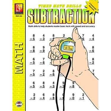 Imagem de Brocas de matemática cronometradas: subtração | Livro de atividades reproduíveis