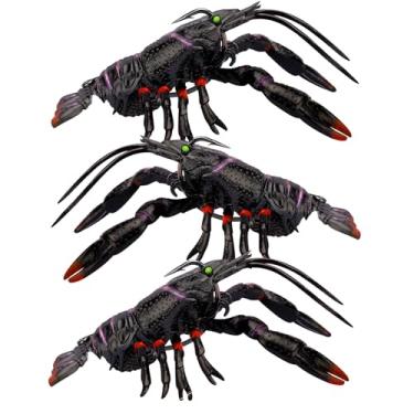 Imagem de U.S.A. Bass Tackle - 4D Cluster Bomb Craw - Plástico Bass-Tech - Iscas de pesca macias pré-equipadas, iscas premium ultra duráveis para água doce, gabaritos de pesca para robalo (3/226.8 g, HD Mean