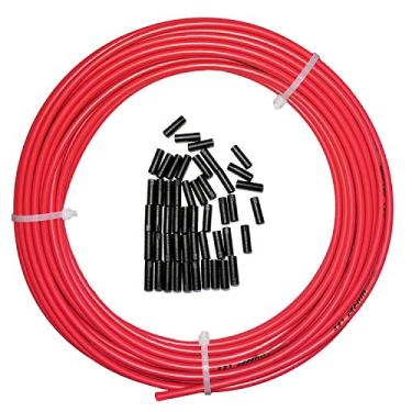 Imagem de Farbetter Carcaça de cabo de desviador/câmbio de bicicleta forrada, 4 mm x 15 m, incluindo kit de tampas de cabo de 50 peças, o conjunto DIY mais confiável para SRAM/Shimano Mountain Bike Road Bike