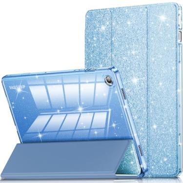 Imagem de INFILAND Capa para Galaxy Tab A9 Plus 5G, capa com glitter com parte traseira transparente brilhante para Samsung Galaxy Tablet A9+/A9 Plus modelo 2023 de 11 polegadas (SM-X210/X216/X218)