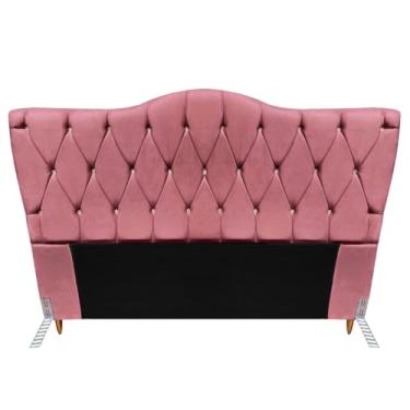 Imagem de Cabeceira Queen Size Casal Cama Box Quarto Barcelona 1,6m (Suede rosê)
