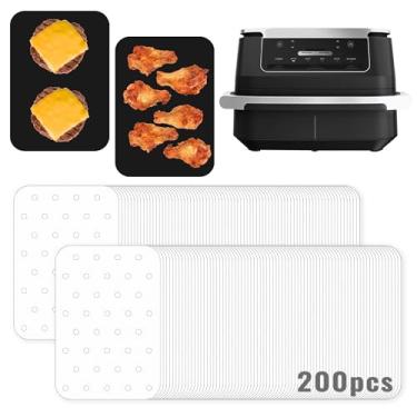 Imagem de INFRAOVENS Papel de pergaminho Air Fryer para Ninja Foodi DZ071 6 em 1 DualZone FlexBasket e divisórias de papel para zona dupla, 2 cestas duplas, folhas de acessórios de airfryer branqueadas,
