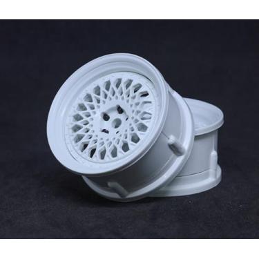 Imagem de DS Racing Drift Element 1/10 RC Drift Car Rims Wheels, New Mesh Series, Set of 2, Adjustable Offset, Compatible with Yokomo YD MD RD, MST RMX, Reve D RDX, Redcat RDS, HPI, Tamiya TT (Tri White)