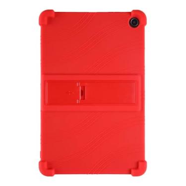 Imagem de Waillynice Capa infantil de silicone macio à prova de choque para Amazon Fire Max 11 capa para tablet PC de 11 polegadas com suporte para Fire Max 11 polegadas 2023 (vermelho, para Fire Max 11 2023)