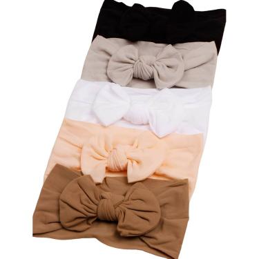 Imagem de Laços de Cabelo Bebê Acessórios Infantil Turbante Kit c/5