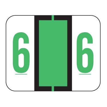 Imagem de Doctor Stuff - File Folder Labels, Number 6, FILE DOCTOR Match - FDNV Series Chart Stickers, Fluorescent Green, 1" x 1-1/4", #6, 500/Roll