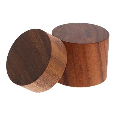 Imagem de 2 peças suporte de exibição de nogueira suporte de anel de coluna suporte de exibição de madeira suporte de anel suporte de anel jóias rack de exibição de nogueira rack de armazenamento acessórios de