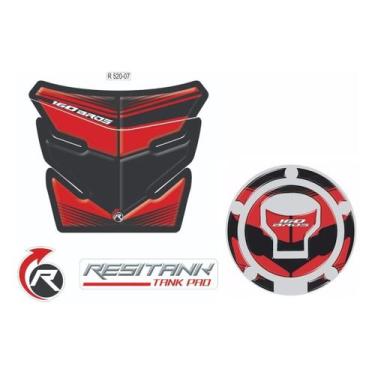 Imagem de Adesivo Kit Bross 160cc 2018 Tankpad E Bocal Vermelho Preto - Resitank