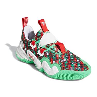 Imagem de adidas T nis de basquete infantil Trae Young 1 (GS), Verde gritando/vermelho v vido/branco nuvem, 4.5 Big Kid