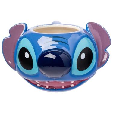 Imagem de Silver Buffalo Disney Lilo and Stitch Caneca esculpida em cerâmica 3D com costura, 680 g