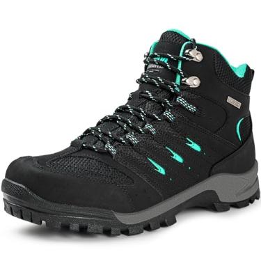 Imagem de R CORD Botas de caminhada femininas à prova d'água femininas confortáveis antiderrapantes tênis esportivo feminino para caminhada, trilha, acampamento, tênis esportivo, Preto, 39