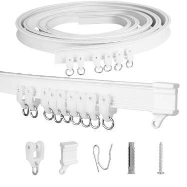 Imagem de Cortina de teto flexível dobrável com sistema de cortina de trilha, divisor de quarto, haste de cortina de teto, trilho de teto para trailers (5 metros/16,4 pés)