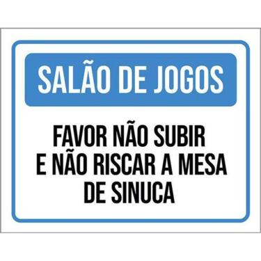 Imagem de Kit 3 Placas Salão Jogos Não Subir Riscar Mesa Sinuca