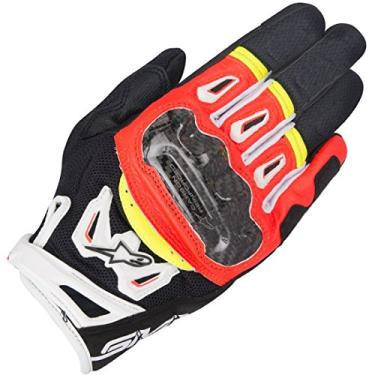 Imagem de Luva Alpinestars SMX-2 Air Carbon V2 Preta/Branca/Vermelha/Amarela
