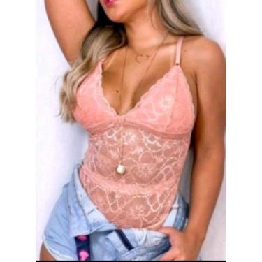 Imagem de Body Plus Size Rendado XGG Plussize Com Renda e Forro Extra GG Body Se
