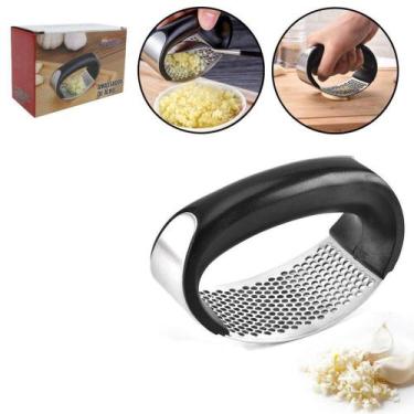 Imagem de Espremedor /amassador de alho de inox cabo plastico 10,5x7cm - MEGAFIT