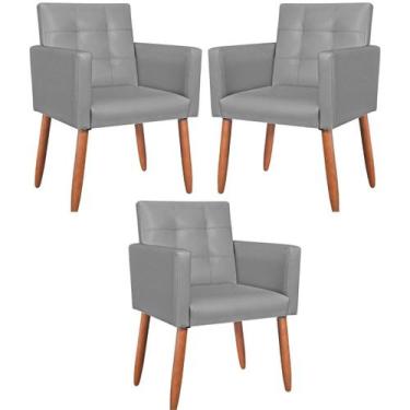 Imagem de Kit 3 Poltronas material sintético para Manicure Sala de Estar Decorat