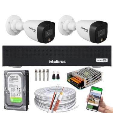 Imagem de Kit Intelbras 2 Cam Vhd 1220 Full Color Dvr Mhdx 3004-C C/ Hd
