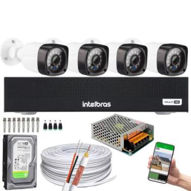 Imagem de Kit 4 Câmeras De Segurança Full Hd 1080p 2 Megapixel e Dvr Intelbras M