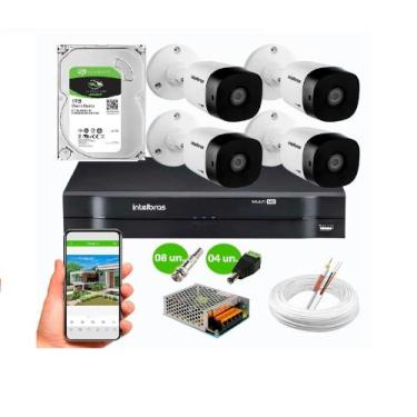 Imagem de Kit 4 Câmeras Segurança Intelbras 1120 Vhc Hd 1Tb