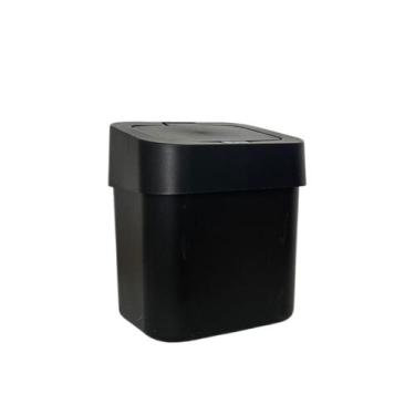 Imagem de Lixeira Para Pia 4 Litros Preto Rosa Com Tampa Clink Cesto De Lixo Cas