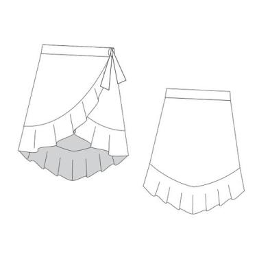 Imagem de Molde saia envelope com babados tamanho PP ao EXG by Maísa Rasche - ED