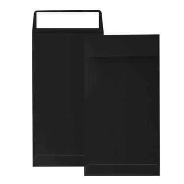 Imagem de Pacote com 100 envelopes para dinheiro, 8,9 x 16,5 cm, envelopes autoselados para dinheiro, moeda, cheque e itens pequenos (cartão de crédito, semente, preto)