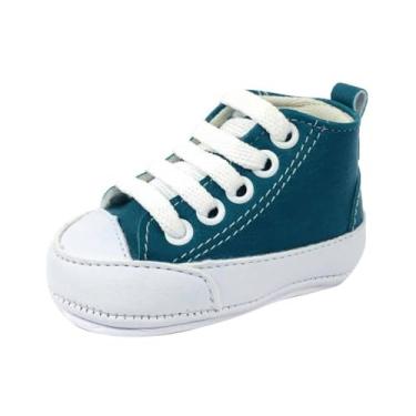 Imagem de Sapatinhos Bebê-Tenis recém-nascido primeiros passos, forrado com tecido espumado 14ao20 baby 1101D (Verde Branco, BR, Bebê, Numérico, 17)